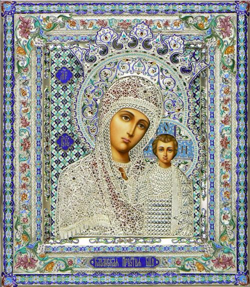 Ювелирная икона Казанская Богородица
